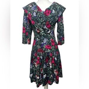 ALL THAT JAZZ / Floral Vintage Party Dress / Size 7-8